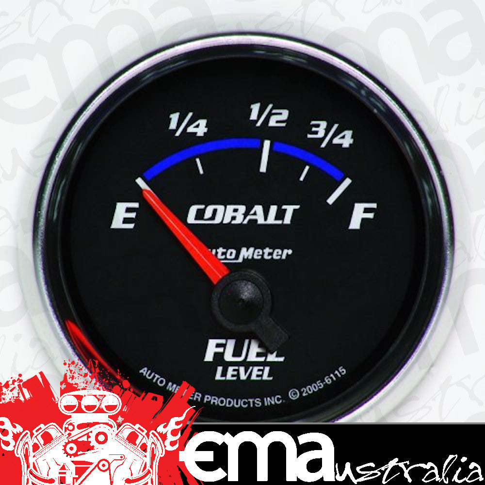 AutoMeter AU6115 Cobalt Fuel Level Gauge 2-1/16" Short Sweep Elec Ford 73 OHMS Empty/10 OHMS Full