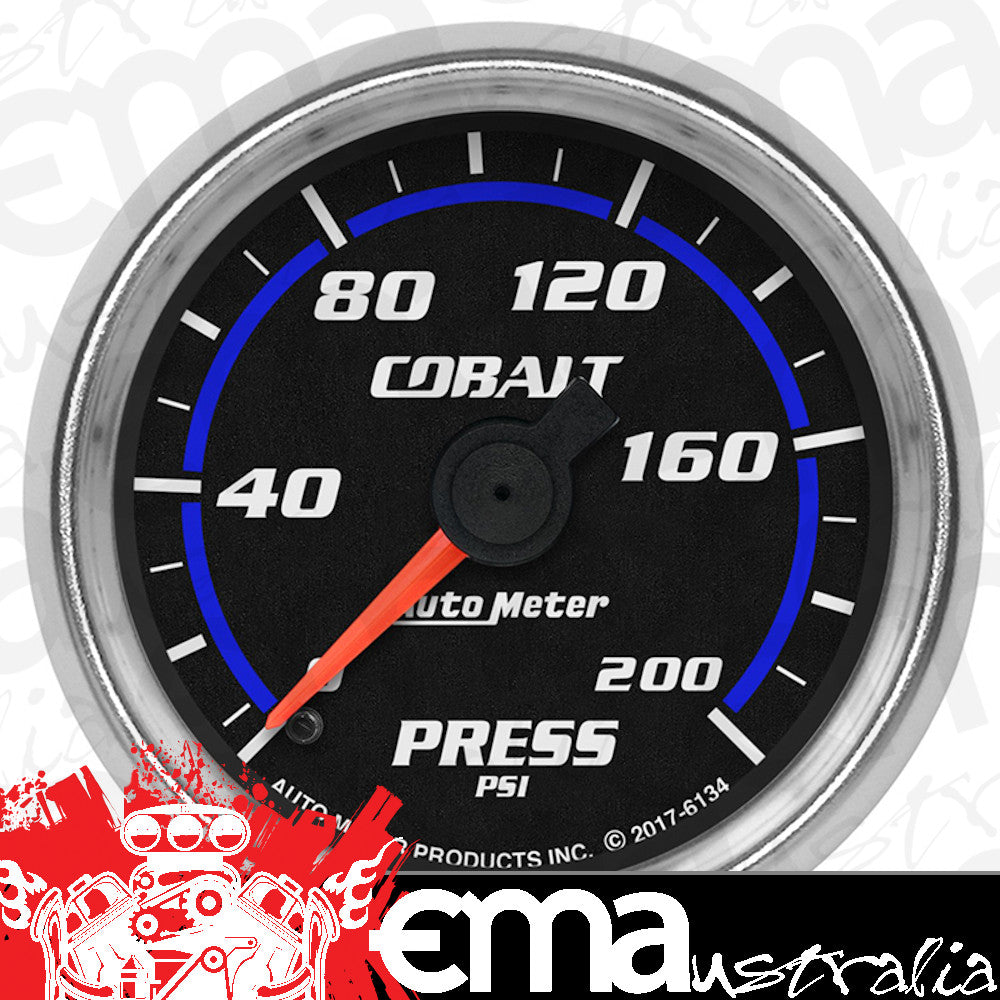 AutoMeter 6134 2-1/16" PRESSURE, 0-200 PSI, COBALT