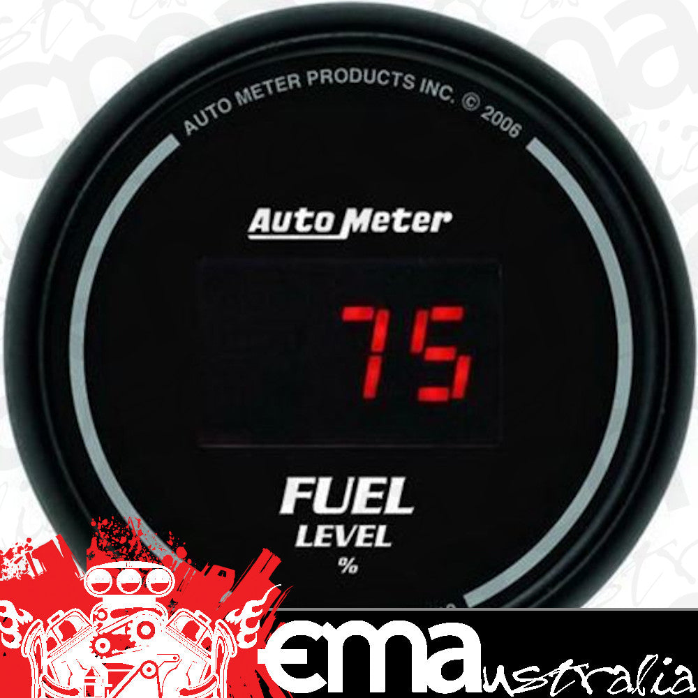 AutoMeter 6310 2-1/16" FUEL LEVEL, PROGRAMMABLE 0-280 Ohm, DIGITAL BLACK