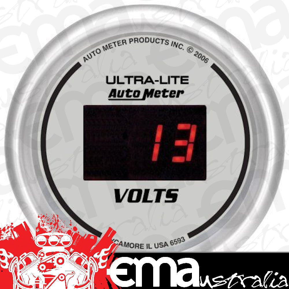 AutoMeter AU6593 Ultra-Lite Digital 2-1/16" Elec In-Dash Voltmeter 8-18 Volts
