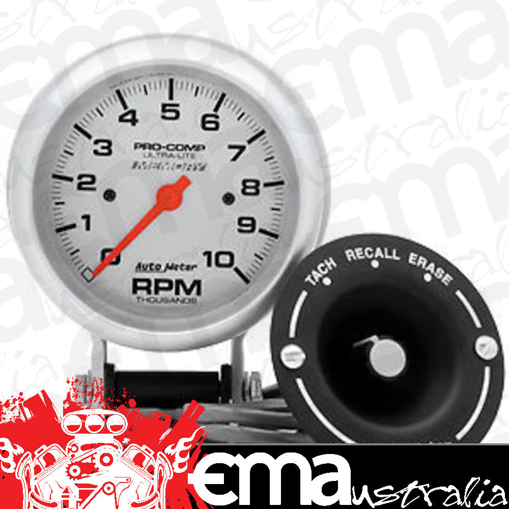 AutoMeter 6604 3-3/4" PEDESTAL TACHOMETER, 0-10,000 RPM, PEAK MEM, ULTRA-LITE