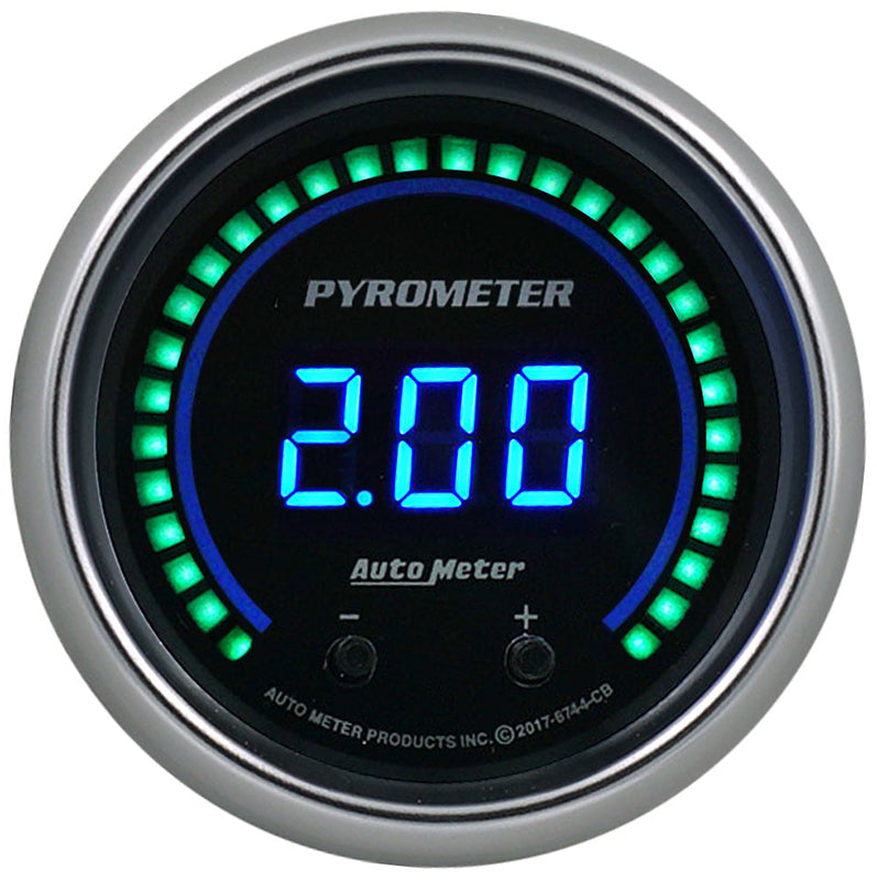 AutoMeter 6744-CB GAUGE, PYROMETER, 2 1/16", TWO CHANNEL, SELECTABLE, COBALT ELITE DIGITAL
