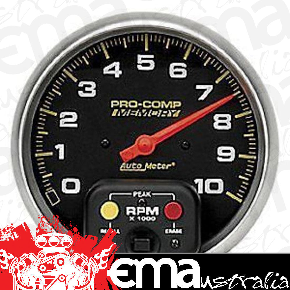 AutoMeter 6801 TACHOMETER, 5", 0-10,000 RPM, IN-DASH W/PEAK MEMORY, PRO-COMP