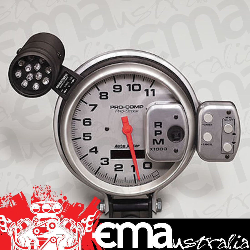 AutoMeter 6834 5" TACHOMETER, 0-11,000 RPM, PRO-STOCK PEDESTAL W/ SUPER LITE & PEAK MEM
