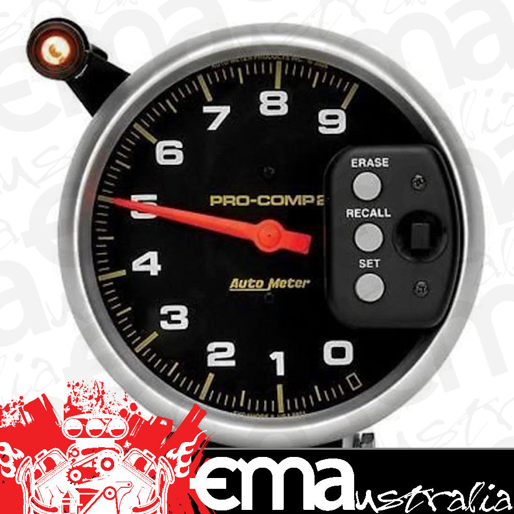 AutoMeter 6851 5" TACHOMETER, 0-9000 RPM, PEDESTAL W/ QUICK LITE & PEAK MEMORY, PRO-COMP