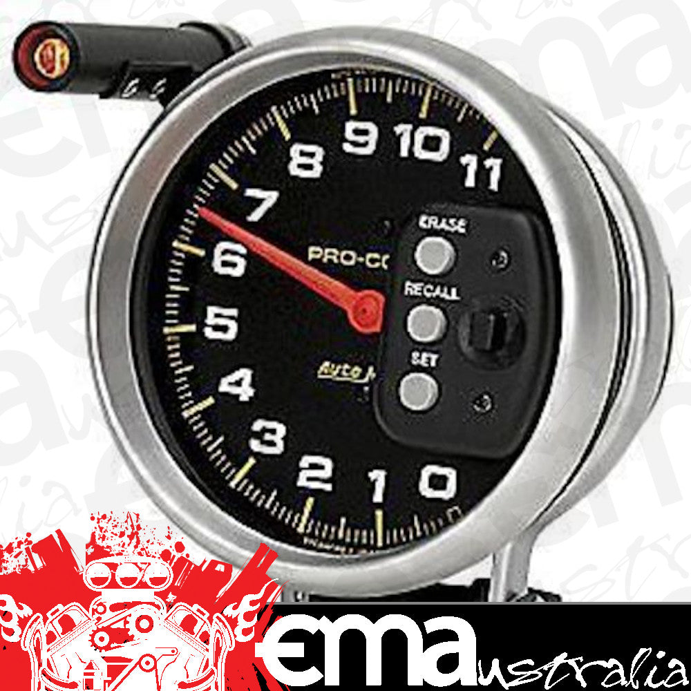 AutoMeter AU6857 Pro-Comp II 5" Memory Tacho 0-11000RPM Shift Light Single Range