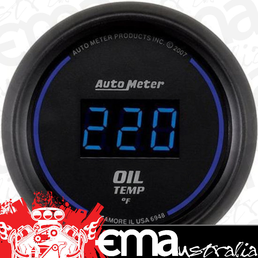 AutoMeter AU6948 Cobalt Digital Oil Temperature 0-400¶ø F 2-1/16" Diameter Elecal Blue