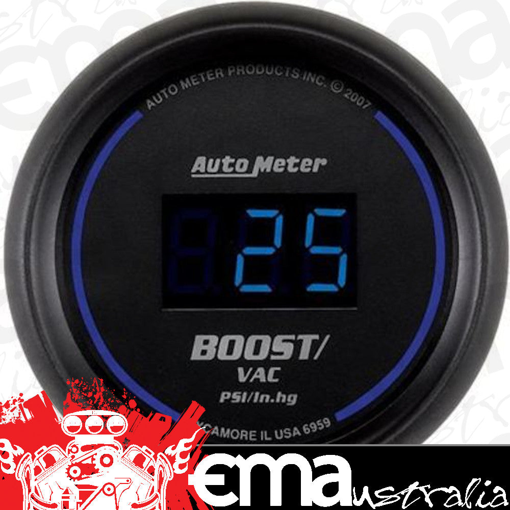 AutoMeter 6959 2-1/16" BOOST/VACUUM, 30 IN HG/30 PSI, COBALT DIGITAL