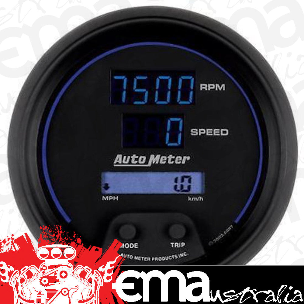 AutoMeter 6987 3-3/8" TACHOMETER/SPEEDOMETER COMBO, 10K RPM/260 MPH/260 KM/H, COBALT DIGITAL