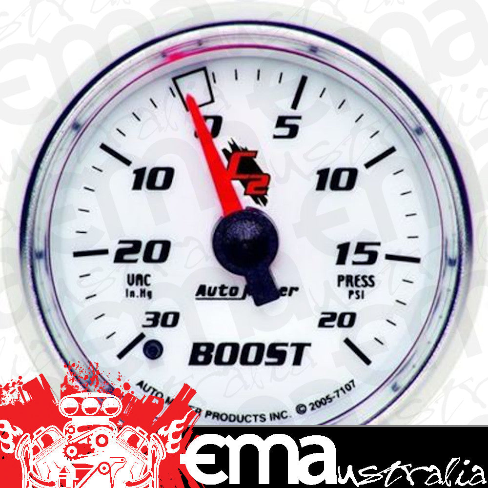 AutoMeter AU7107 C2 Boost/Vacuum Gauge 2-1/16" Mech 30 In. Hg/20 PSI