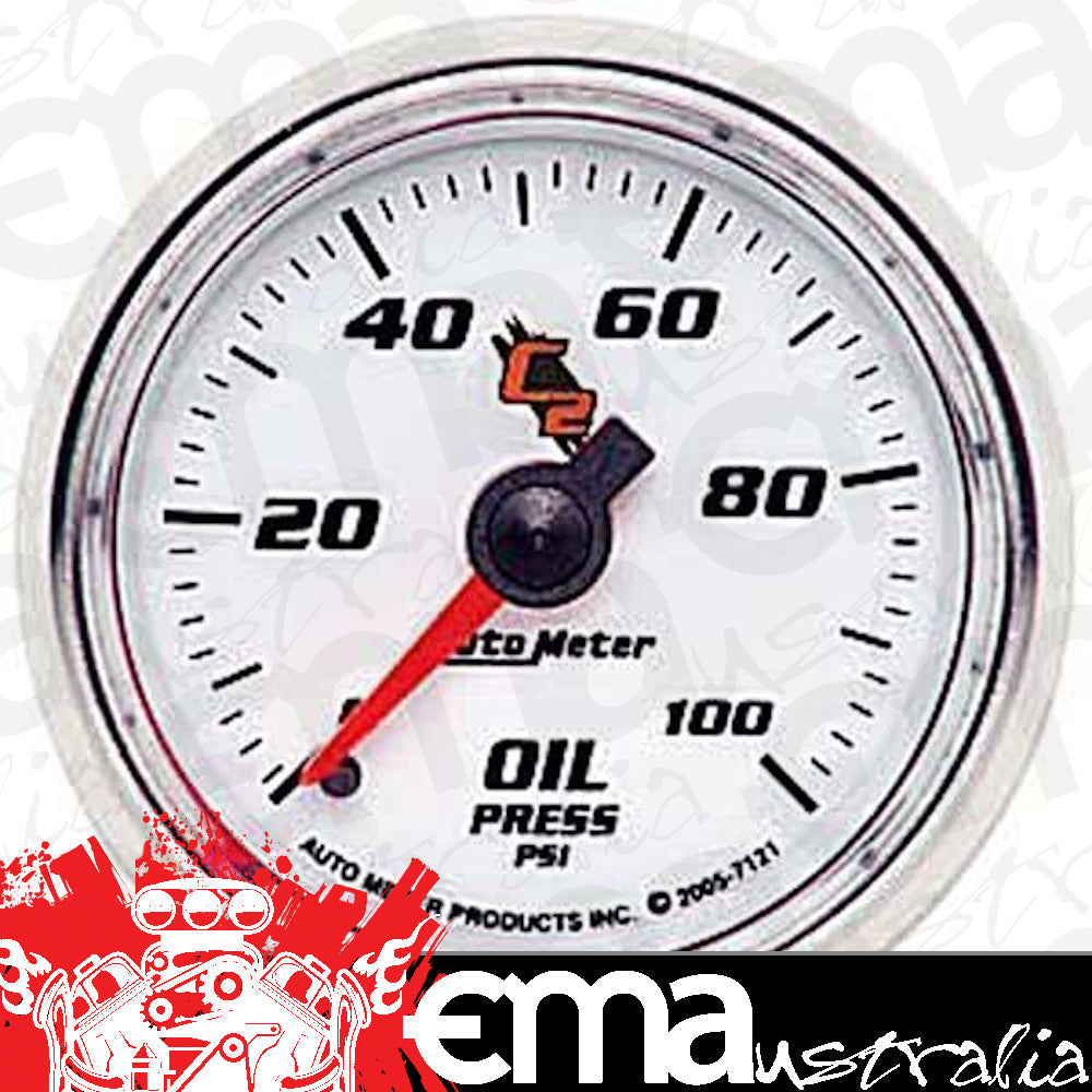 AutoMeter AU7121 C2 2-1/16" Mech Oil Pressure Gauge 0-100 PSI