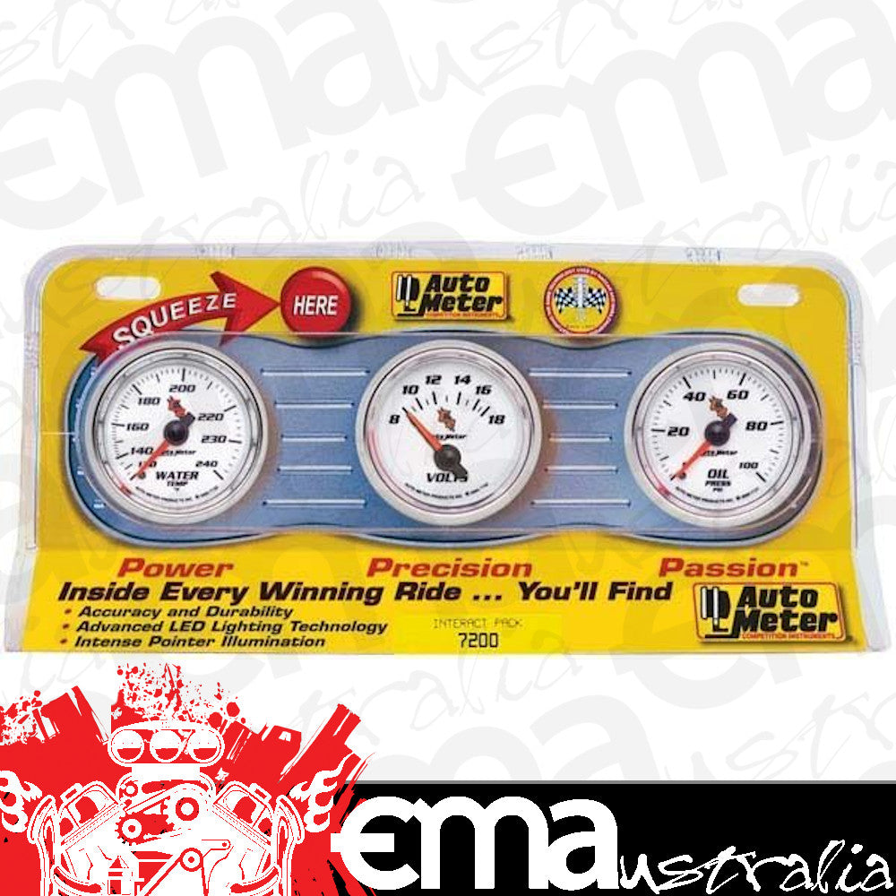 AutoMeter AU7200 C2 2-1/16" Water Temp 120-240????F Volts 8-18V Oil Pressure 100PSI