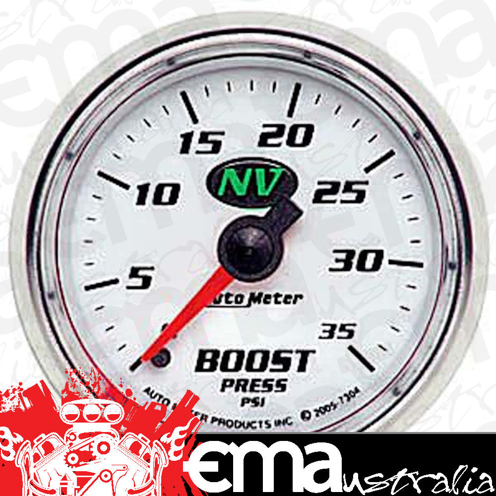 AutoMeter AU7304 NV Boost Gauge 2-1/16" Full Sweep Mech 0-35 PSI
