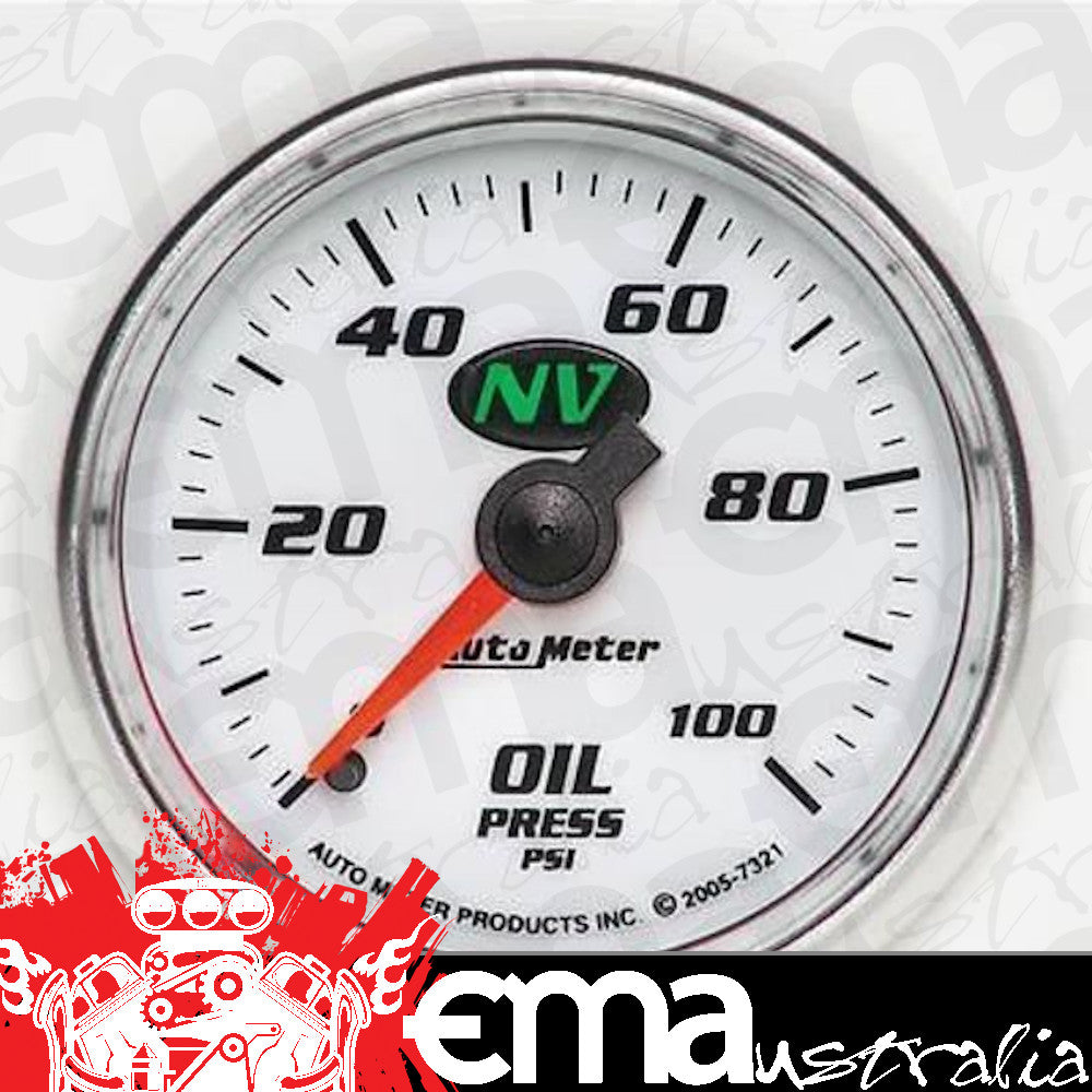 AutoMeter AU7321 NV 2-1/16" Mech Oil Pressure Gauge 0-100 PSI