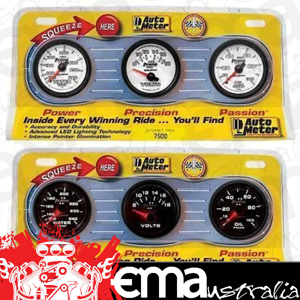 AutoMeter AU7500 Phantom II 3 Pack Oil Water Volt Mech.