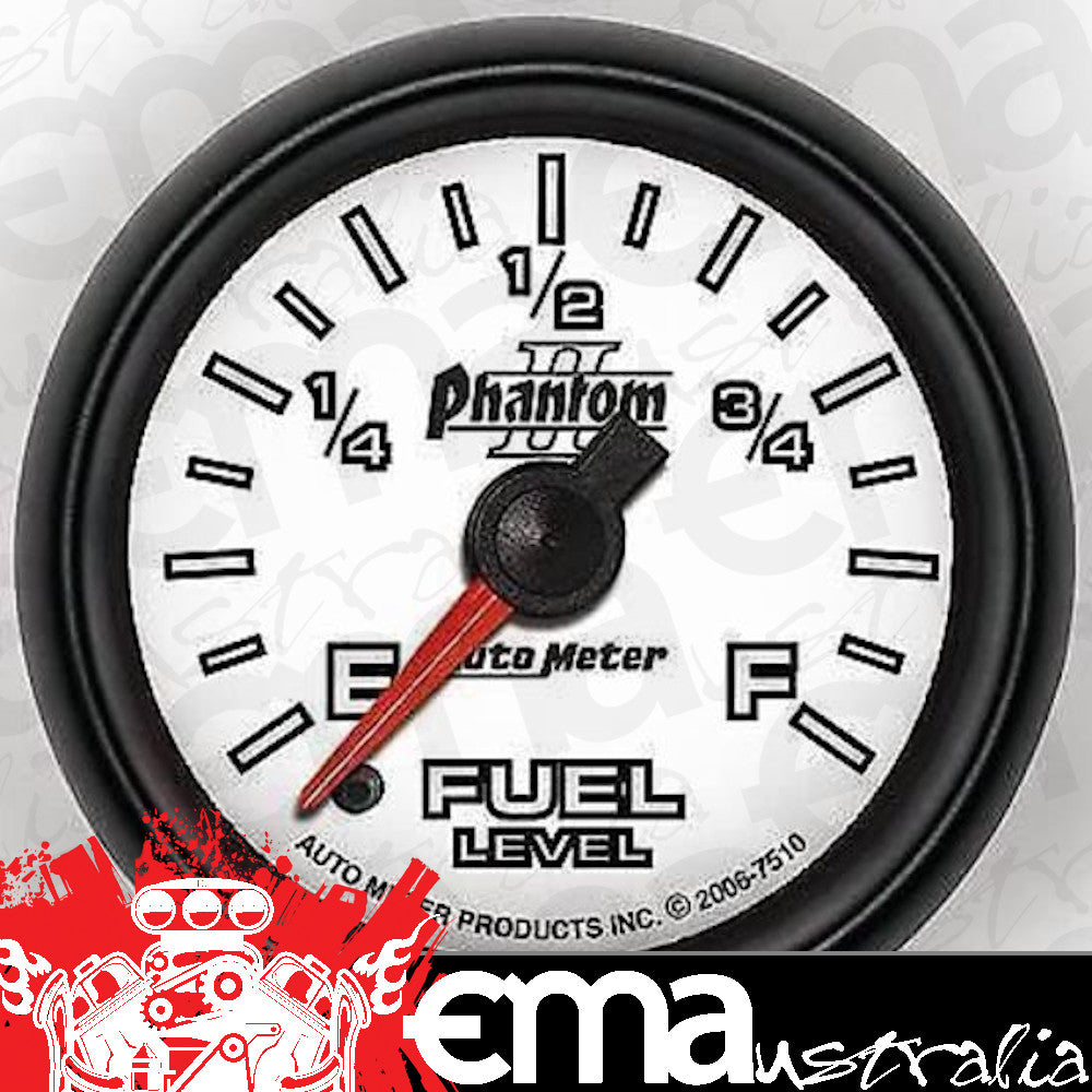 AutoMeter 7510 2-1/16" FUEL LEVEL, PROGRAMMABLE 0-280 Ohm, PHANTOM II
