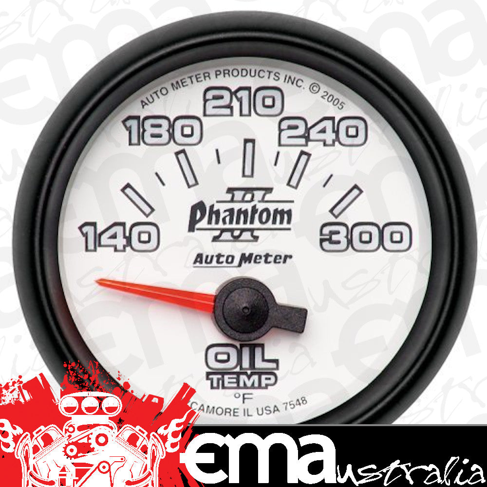 AutoMeter AU7548 Phantom II Oil Temperature Gauge 2-1/16" Short Sweep Elec 140-300???úF