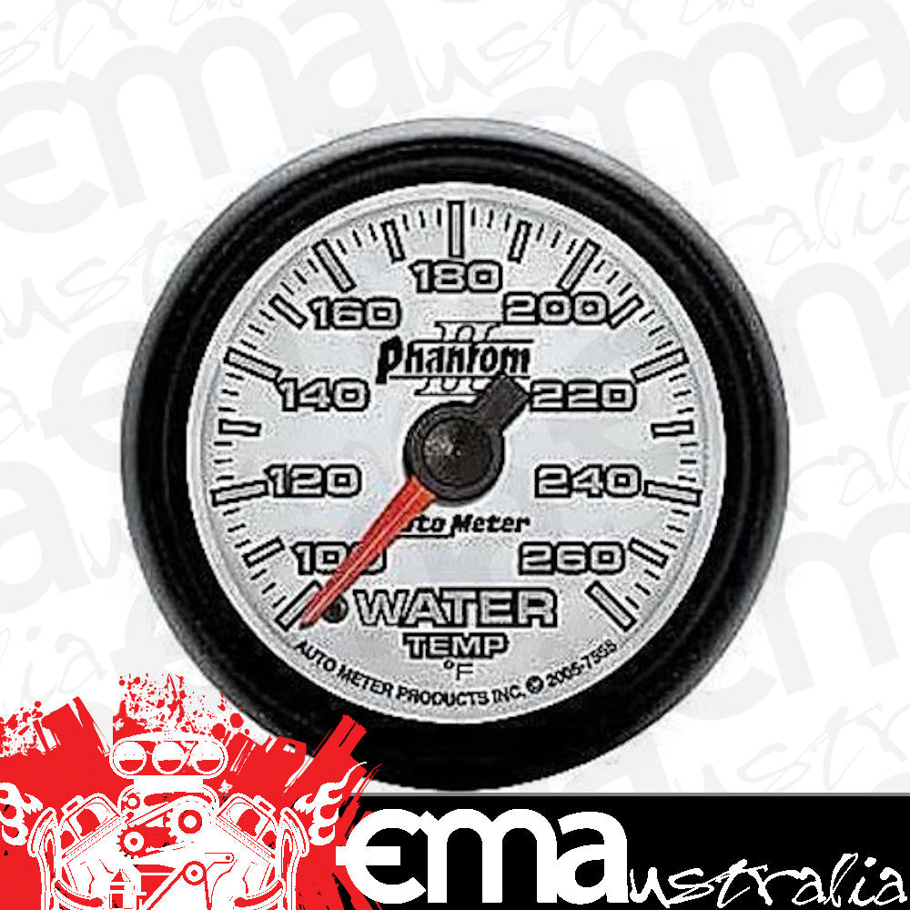 AutoMeter AU7555 Phantom II 2-1/16" Elec Water Temperature Gauge 100-260????F