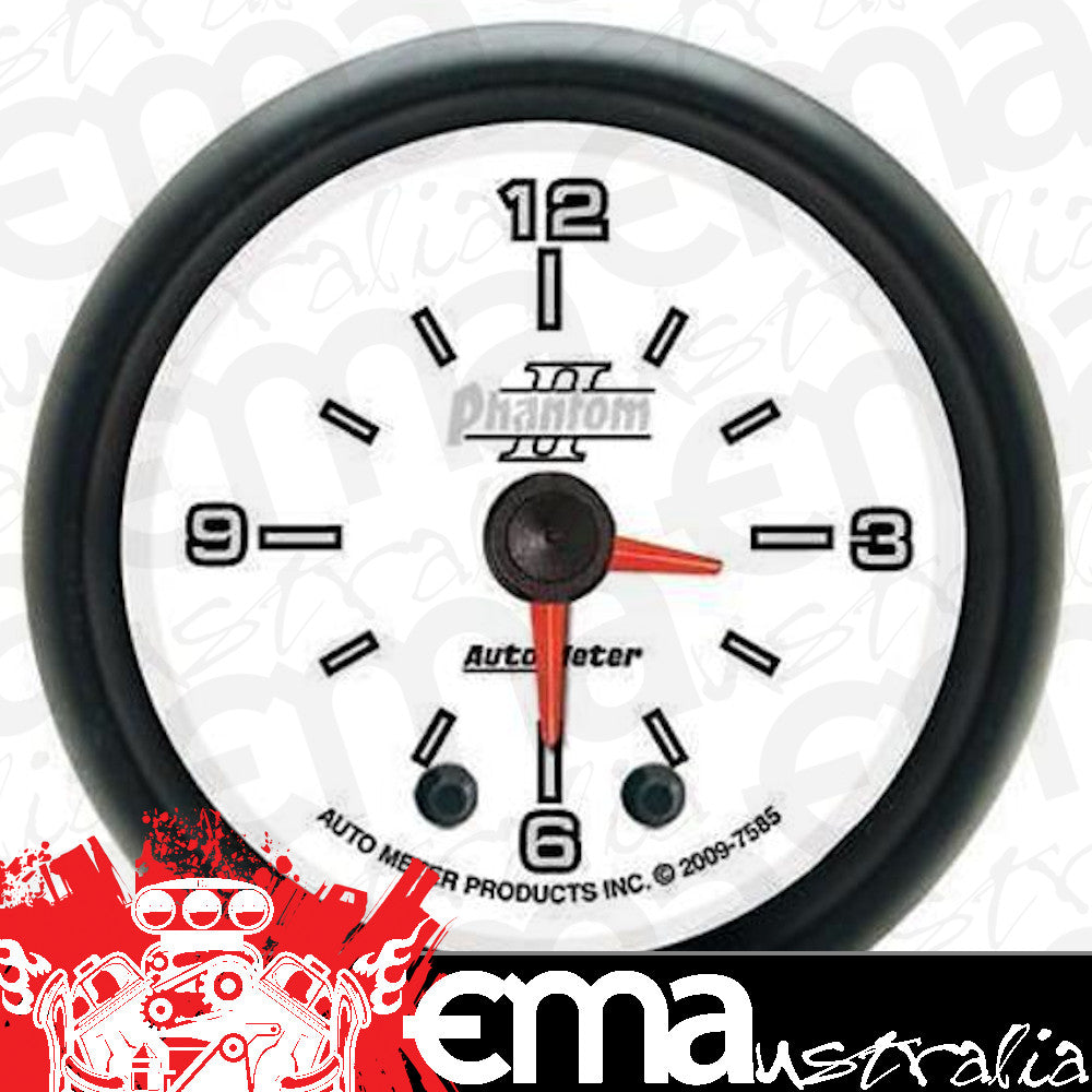 AutoMeter 7585 2-1/16" CLOCK, 12 HOUR, PHANTOM II