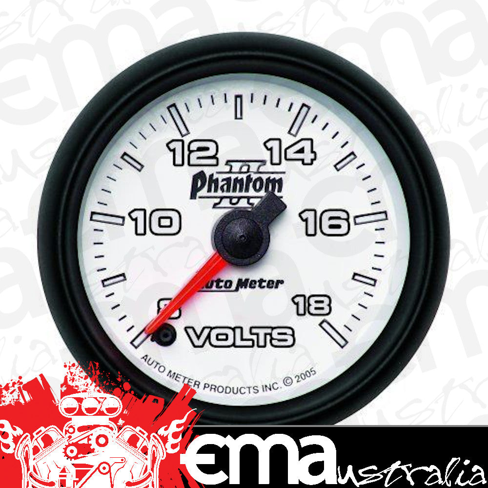 AutoMeter AU7591 Phantom II 2-1/16" Elec Voltmeter 8-18 Volts
