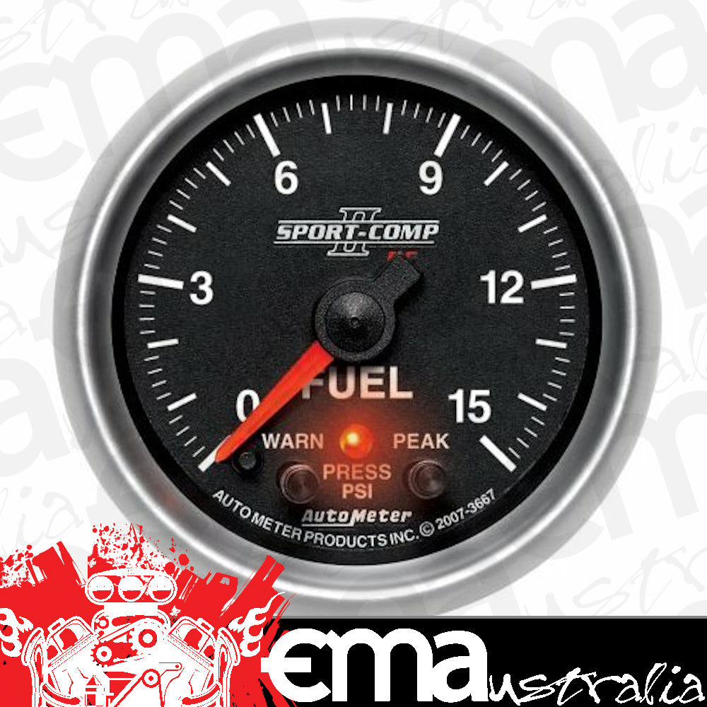 AutoMeter 7661 2-5/8" FUEL PRESSURE, 0-15 PSI, SPORT-COMP II