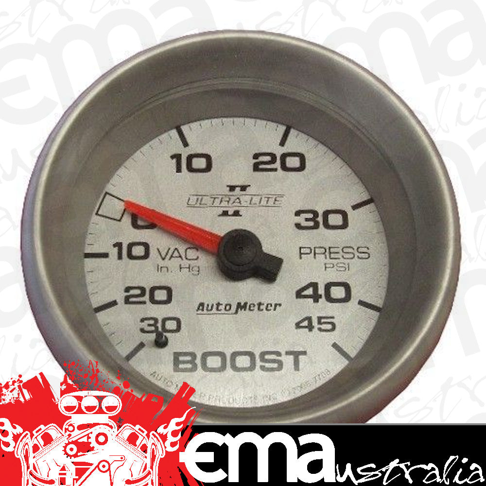 AutoMeter AU7708 Ultra-Lite II 2-5/8" Mech Boost - Vacuum Gauge 30 In.Hg/45 PSI