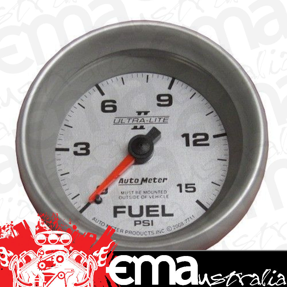 AutoMeter 7711 2-5/8" FUEL PRESSURE, 0-15 PSI, ULTRA-LITE II