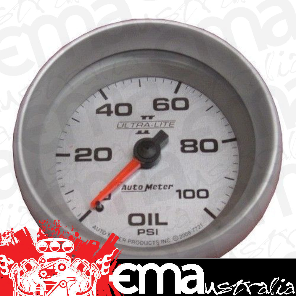 AutoMeter AU7721 Ultra-Lite II 2-5/8" Mech Oil Pressure Gauge 0-100 PSI