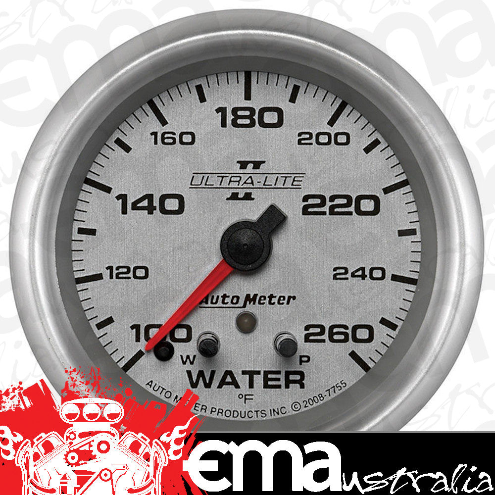 AutoMeter AU7755 Ultra-Lite II 2-5/8" Water Temperature Gauge Peak Memory & Warn