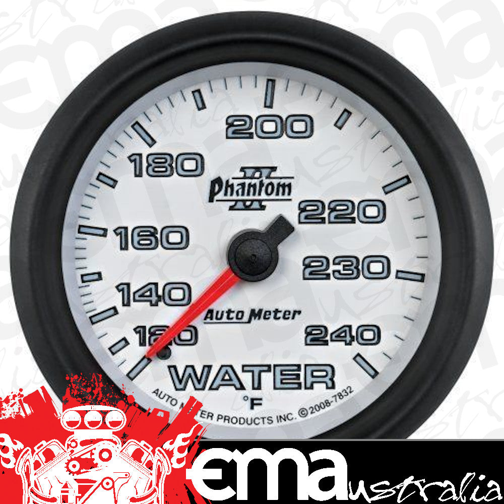 AutoMeter AU7832 Phantom II 2-5/8" Mech Water Temp Gauge 120-240¶øF