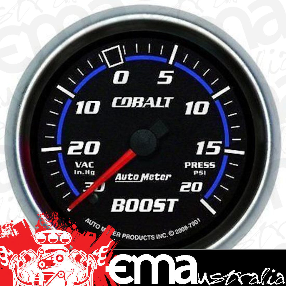 AutoMeter 7901 2-5/8" BOOST/VACUUM, 30 IN HG/20 PSI, COBALT