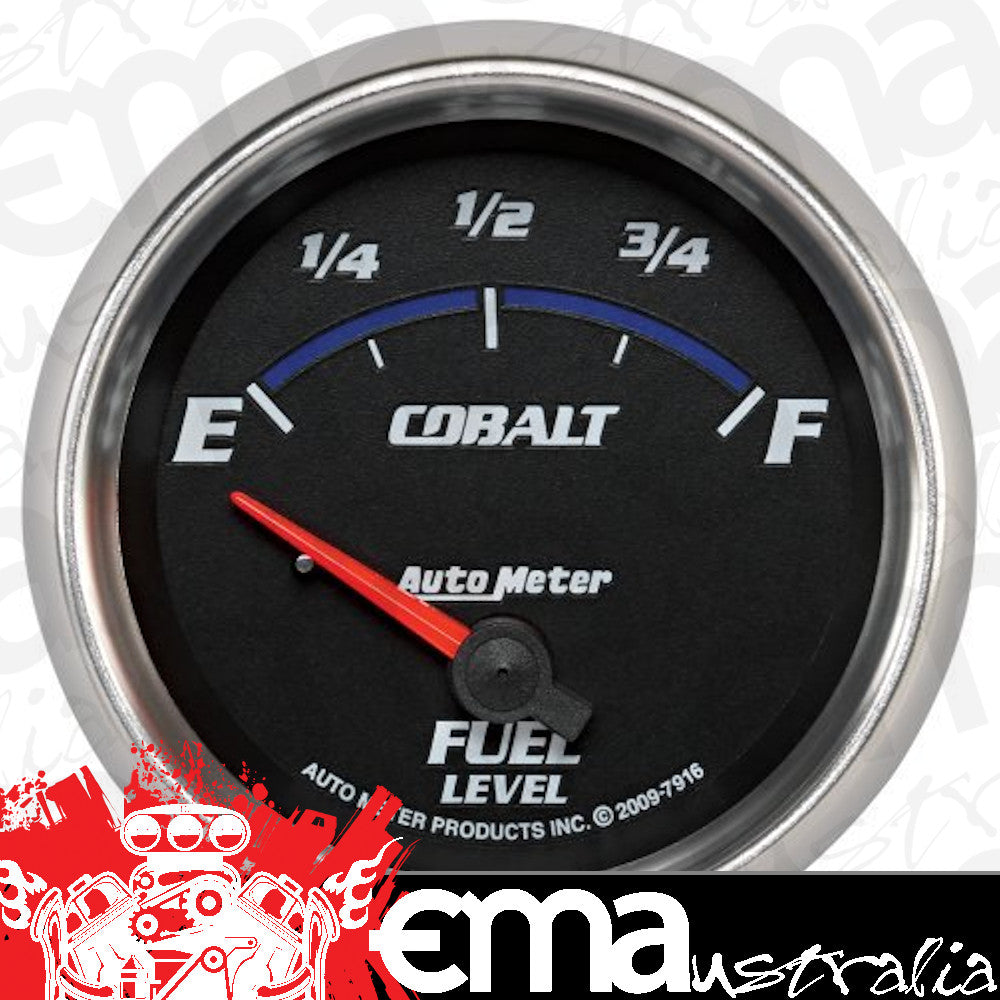 AutoMeter AU7916 Cobalt Fuel Level Gauge 2-5/8" Short Sweep Elec 240 OHMS Empty/33 OHMS Full
