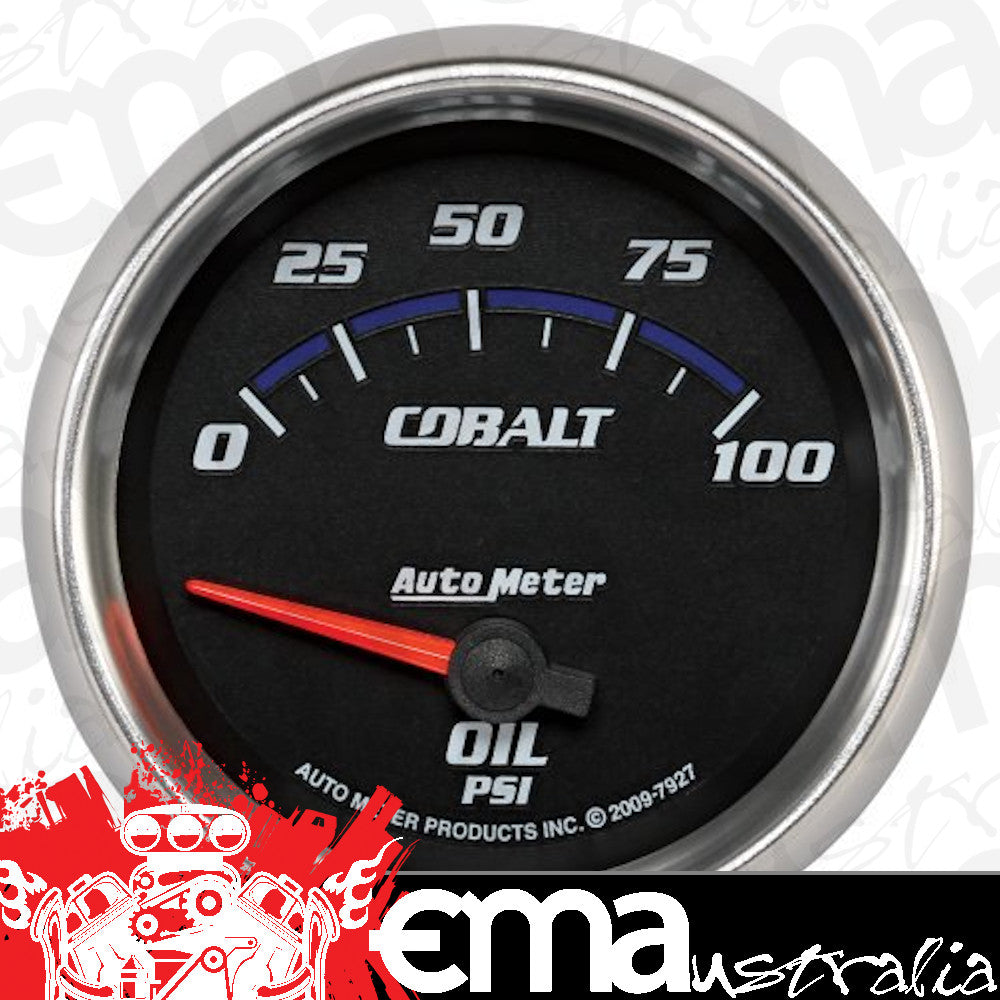 AutoMeter AU7927 Cobalt Oil Pressure Gauge 2-5/8" Short Sweep Elec 0-100 PSI