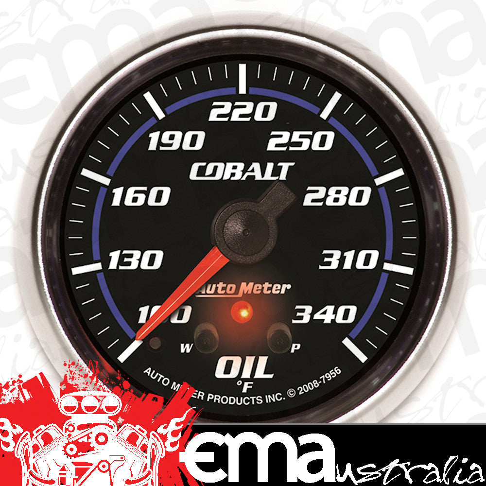 AutoMeter AU7956 Cobalt Oil Temperature Gauge 2-5/8" Full Sweep Elec 140-340¶øF Peak Memory And Warning