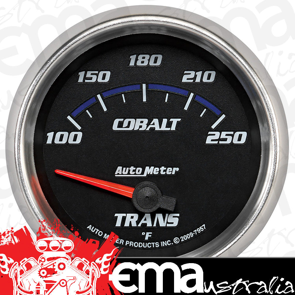 AutoMeter AU7957 Cobalt Transmission Temperature Gauge 2-5/8" Short Sweep Elec 100-250????F