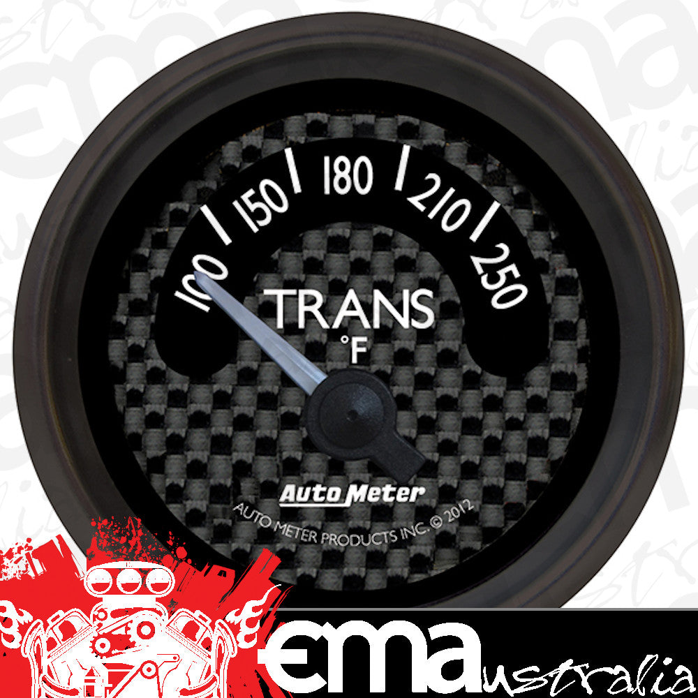 AutoMeter AU8049 GT Trans Temperature Gauge 2-1/16" Black Carbon Fiber Dial Short Sweep Elecal 100-250????F