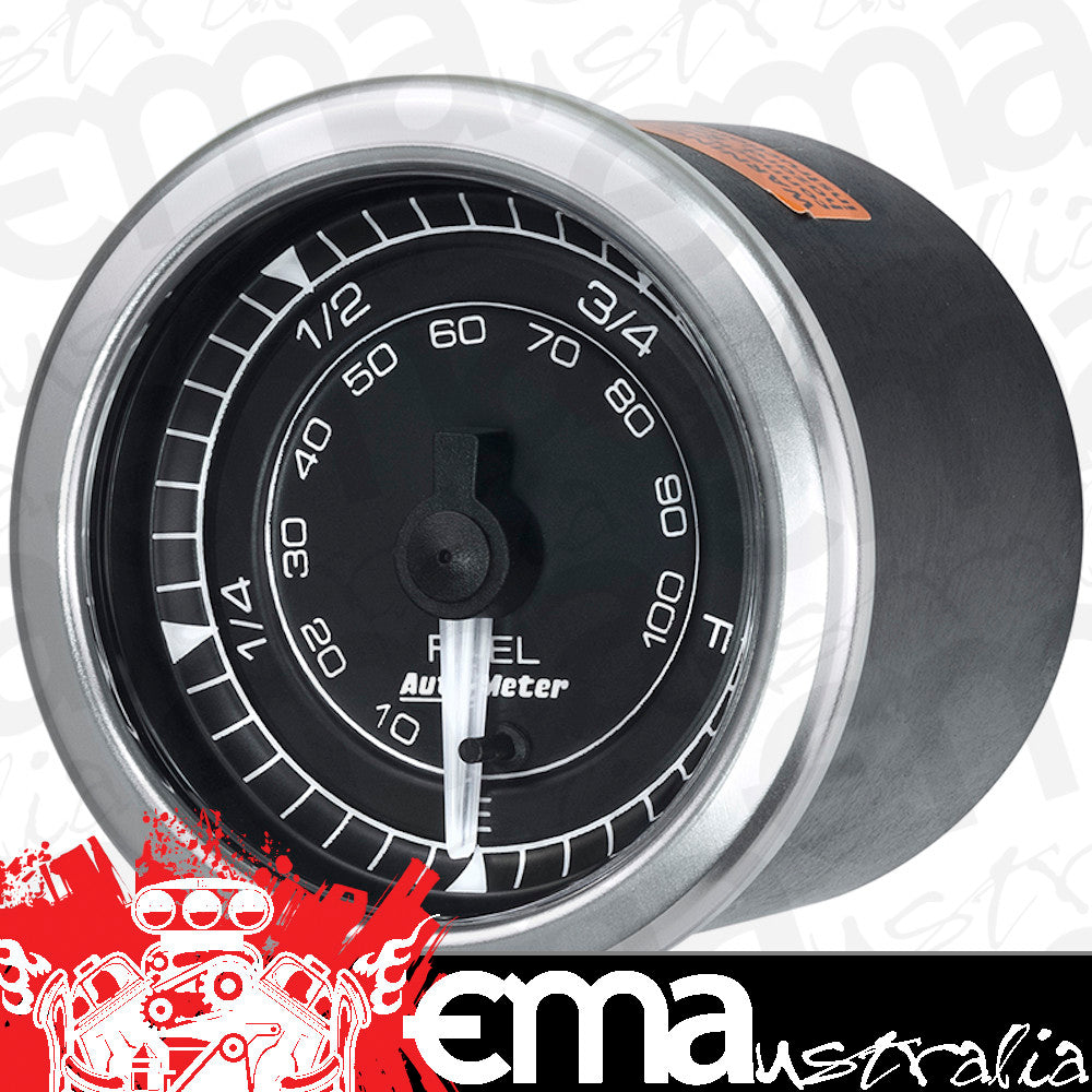 AutoMeter AU8110 Chrono Fuel Level Gauge 2-1/16" Black Dial Full Sweep Elec 0E-280F OHMS
