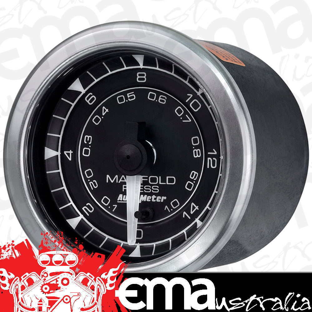 AutoMeter AU8150 Chrono Boost Pressure Gauge 2-1/16" Black Dial Full Sweep Elec 0-15 PSI