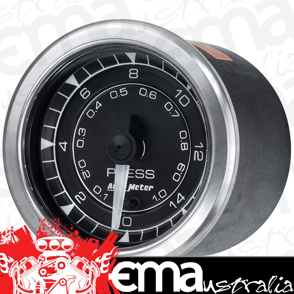 AutoMeter AU8162 Chrono Pressure Gauge 2-1/16" Black Dial Full Sweep Elec 0-15 PSI