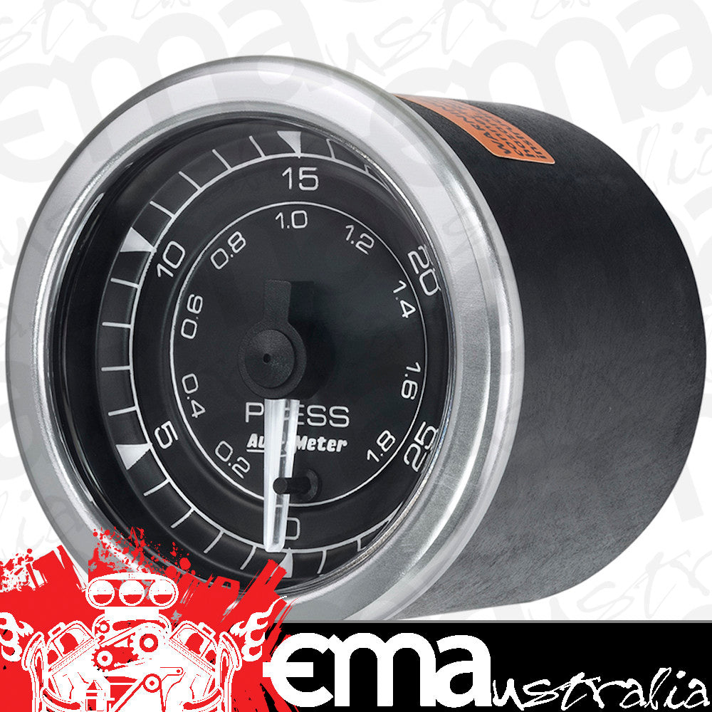 AutoMeter AU8164 Chrono Pressure Gauge 2-1/16" Black Dial Full Sweep Elec 0-30 PSI