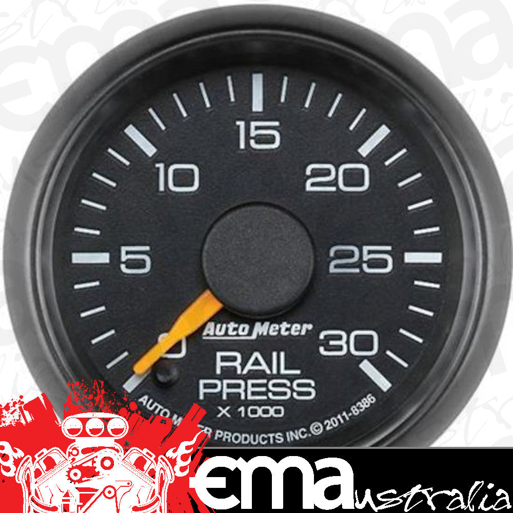 AutoMeter AU8386 Gauge Factory Match Analog Fuel Rail Pressure 0-30000 PSI 2-1/16" Black Face