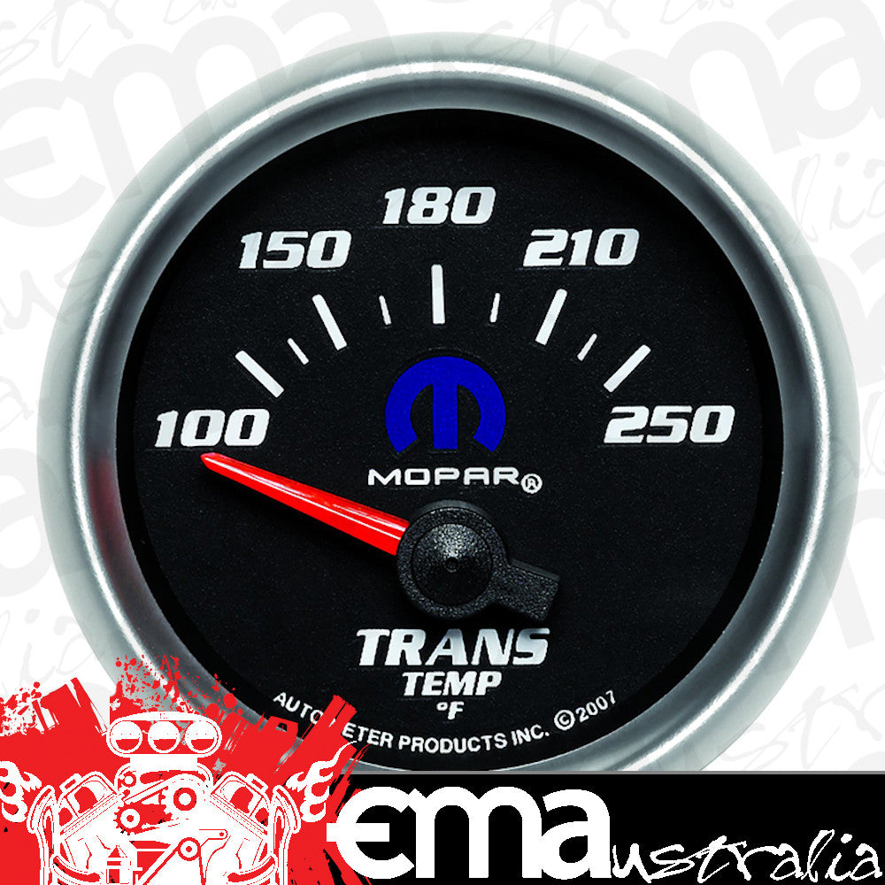 AutoMeter AU880019 Mopar Trans Temperature Gauge 2-1/16" Black Dial/Silver Bezel Short Sweep Elec 100-250Ç÷F