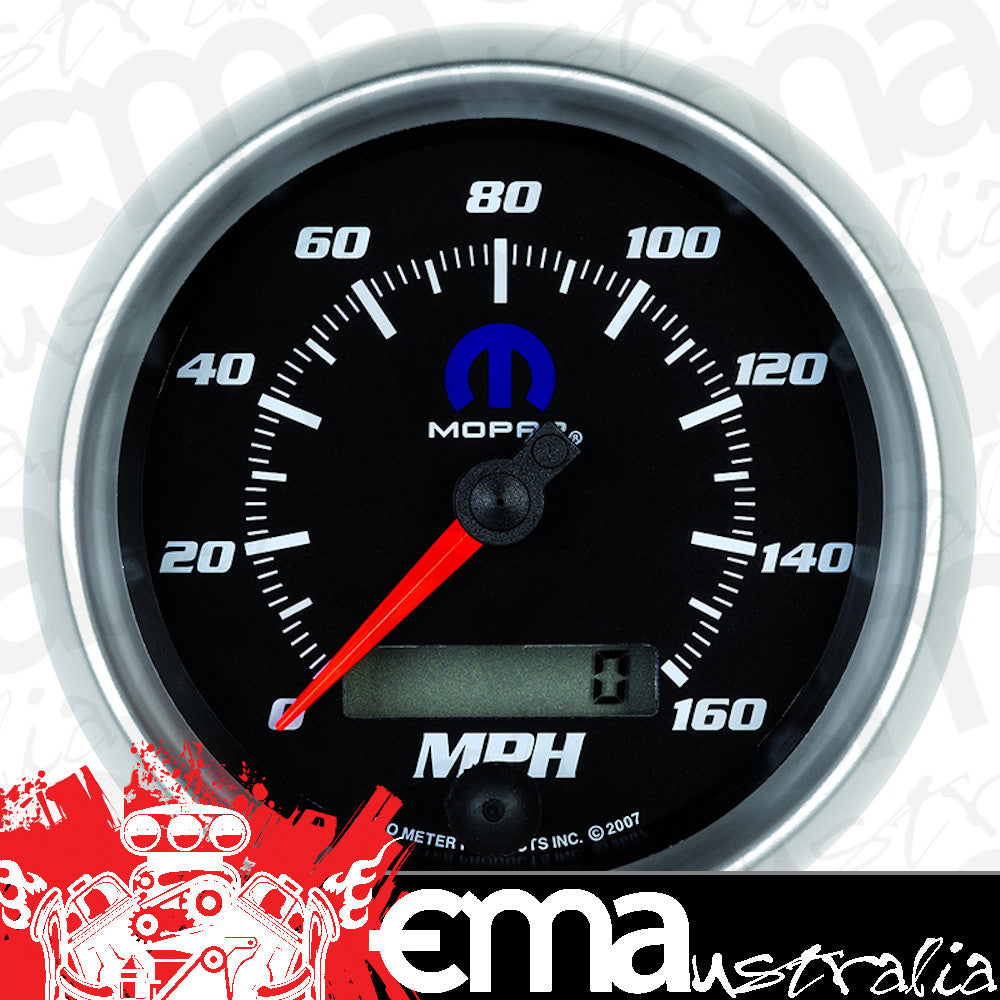 AutoMeter AU880022 Mopar Speedometer 5" In-Dash Black Dial/Silve Bezel Programmable 0-160 MPH Lcd Tripmeter