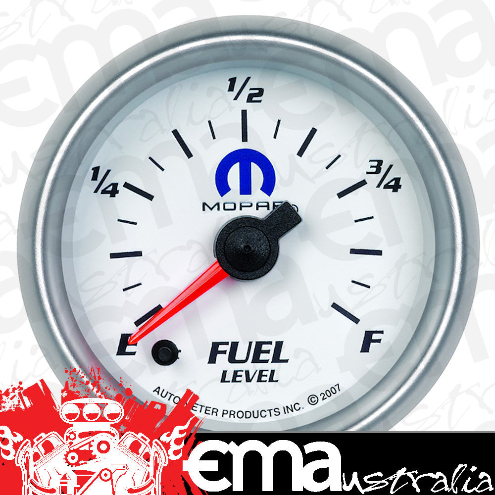 AutoMeter AU880027 Mopar Boost/Vac Gauge 2-1/16" White Dial/Silver Bezel Full Sweep Elec Programmable 0-280 OHMS