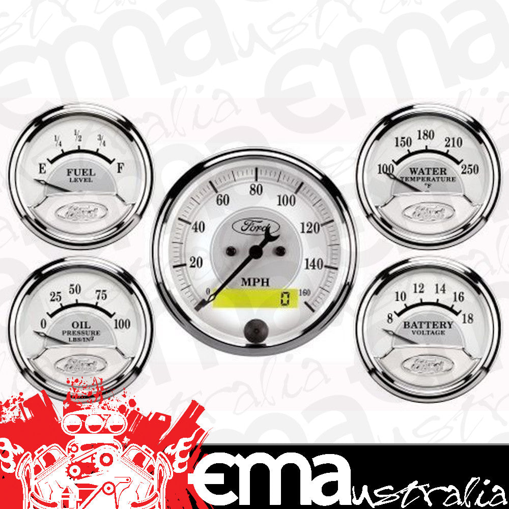 AutoMeter 880087 5 PC. GAUGE KIT, 3-1/8" & 2-1/16", ELEC. SPEEDOMETER, FORD MASTERPIECE