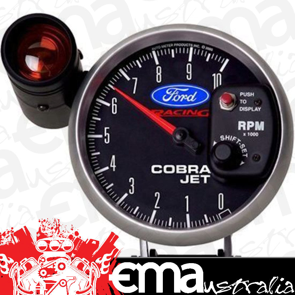 AutoMeter AU880118 Tachometer Ford Racing Cobra Jet Logo 0-10000 RPM 5 In. Analog Elecal