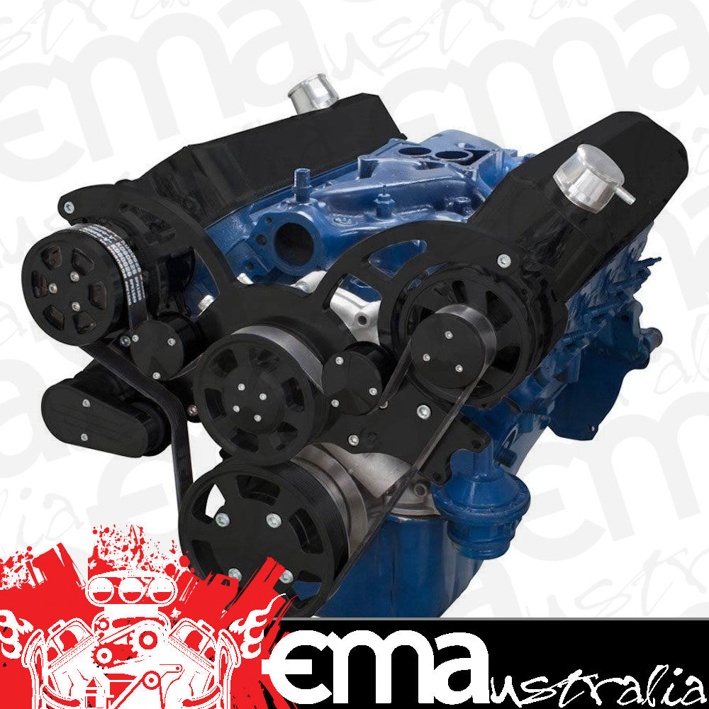 CVF Racing CVF-B-302-WRAPTOR-ACO B-302-WRAPTOR-ACO Black Serpentine System for 289 302 & 351W - AC & Alternator - All Inclusive