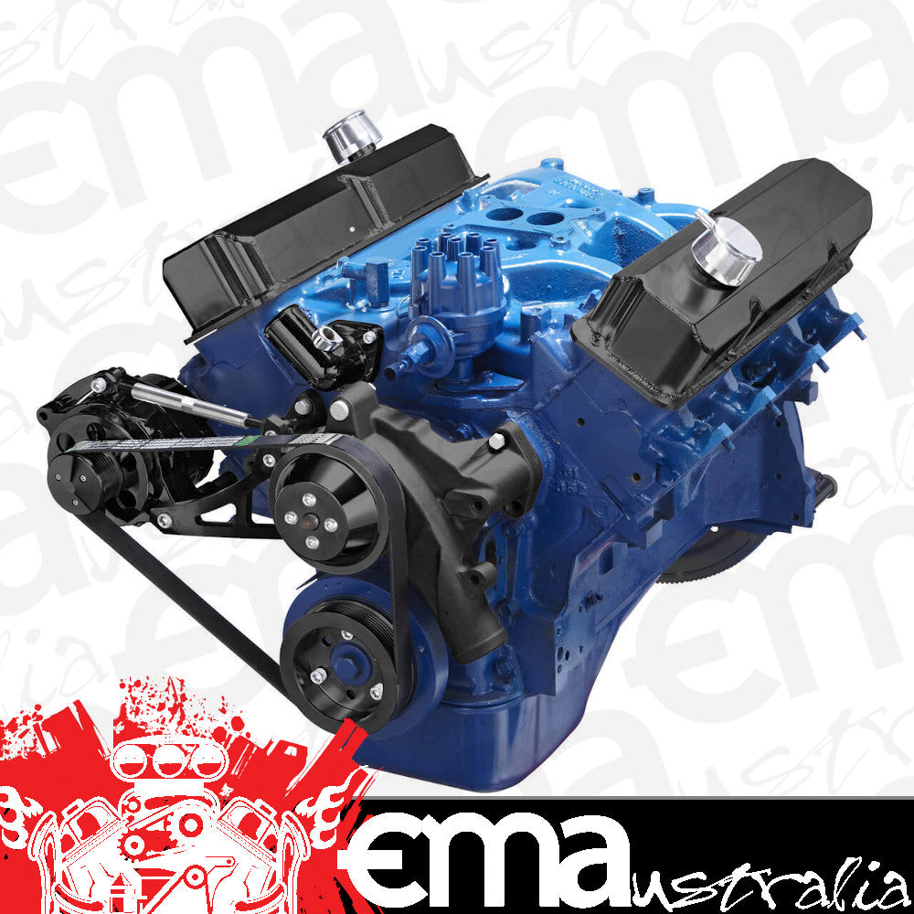CVF B-390-SERPENTINE-ALT Black Ford 390 Serpentine System - Alternator Only