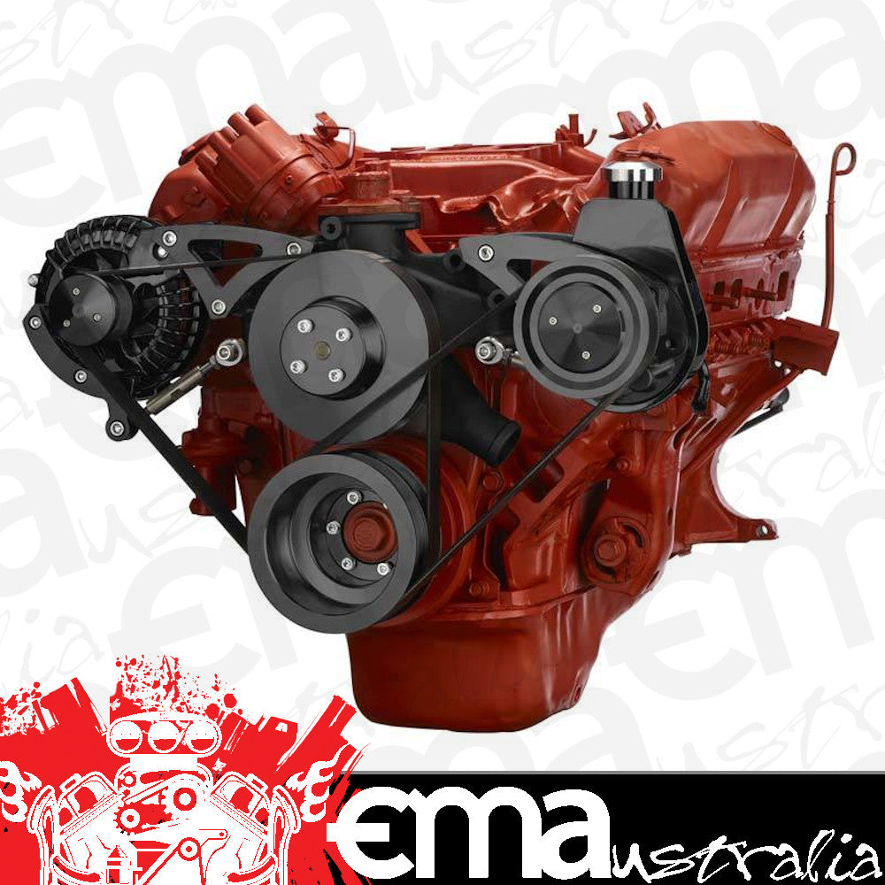 CVF Racing CVF-B-440-SERPENTINE-PS B-440-SERPENTINE-PS Black Big Block Chrysler Serpentine Conversion Power Steering