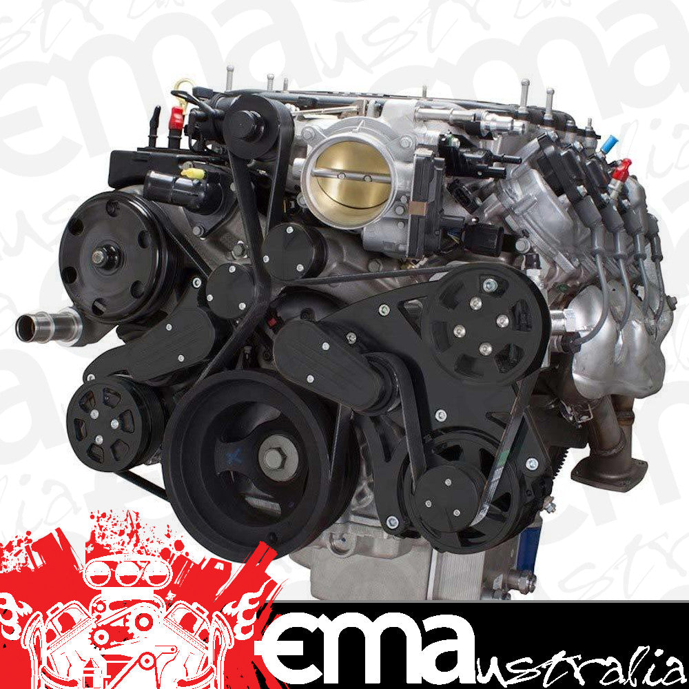 CVF B-LT4-WRAPTOR-AC Stealth Black Serpentine System for LT4 Supercharged Generation V - AC Power Steering & Alternator - All Inclusive
